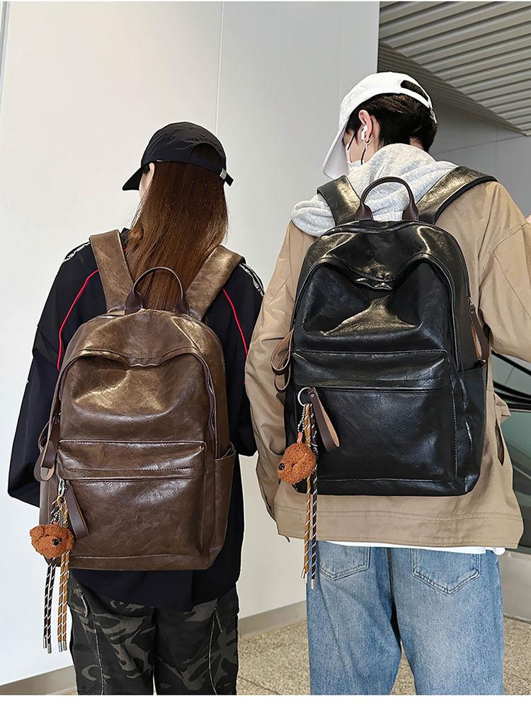 Product Introduction of 2025 Boyatu Hong Kong Style Pu Backpack Female Junior High School Students Large Capacity Lightweight Schoolbag Commuter Travel Backpack Male Fashion 25