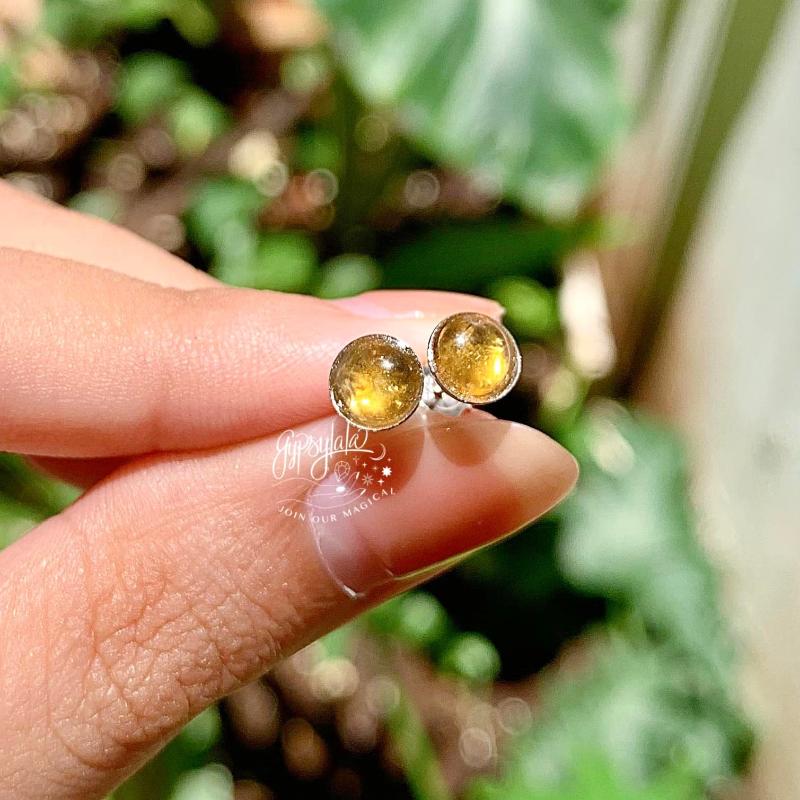 {oo89}   Bông Tai Minimalist Đá Tourmaline Nhiều Màu Thiên Nhiên SP005066 Gypsy.lala 8