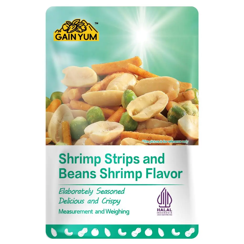[ FREE GIFT ] Gain Yum Indonesia- 1 pcs Shrimp Strips and Beans Shrimp Flavor SMALL PACK