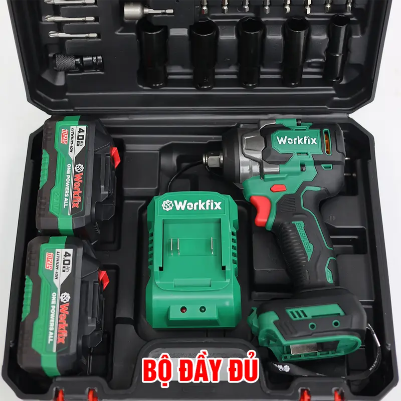 [ Tặng 25 phụ kiện] Máy Siết Bulong Workfix 470N.m - Đa Năng 2 In 1 - IW470NBL - Motor Brushless - Chân Pin Phổ Thông 2 Pin 21V/4Ah - Bảo Hành Chính Hãng 8