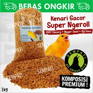 SEMPATI Pakan Kenari Harian 1 Kg Sempati Kenari Canary Seed Nigger Niger Seed Sawi Pakan Makanan Burung Kenari 3 Macam Organic Mix Seed Pakan Blackthroat Finch Siskin Falk