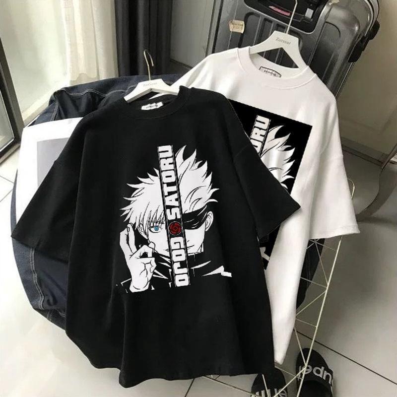 Áo thun cotton thoáng khí Bông nguyên chất thoáng khíTượng đơn kiểu Áo Thun Tay Lỡ Unisex GOJO SATORU , Áo Phông Nam Nữ Form Rộng, có hình ảnh videotiên xu hướng 2