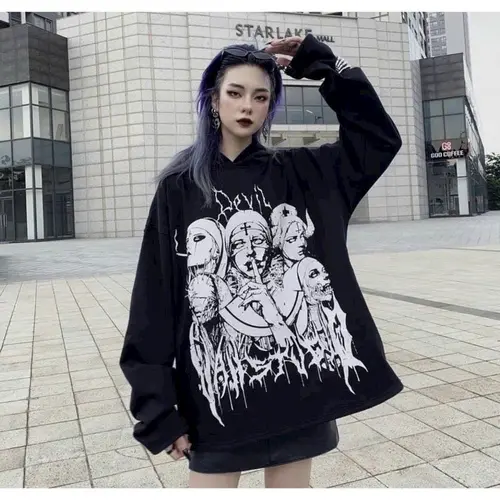 ÁO KHOÁC NỈ HOODIE IN NỔI NAM NỮ CÓ NÓN RỘNG 2 LỚP CHẤT VẢI DÀY MỊN CHỐNG NẮNG - FORM RỘNG DƯỚI 80KG Women Top