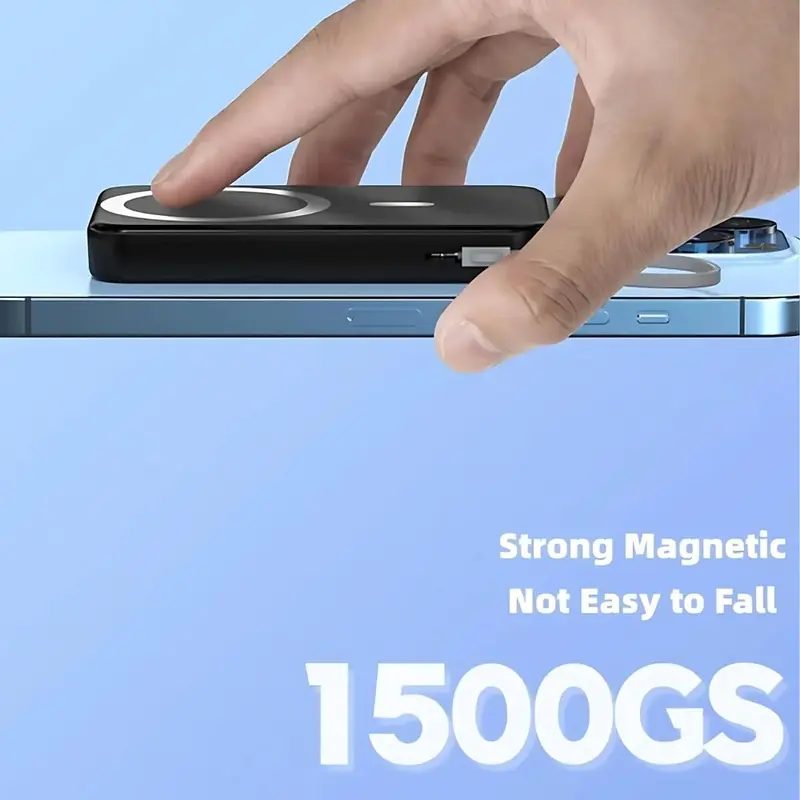 Mag-safe Power Bank 10000mah Wireless Power Bank Fast Charging 22.5W Portable Charger - 15W Wireless Charge Battery Pack - Power Bank (Light Blue) 5