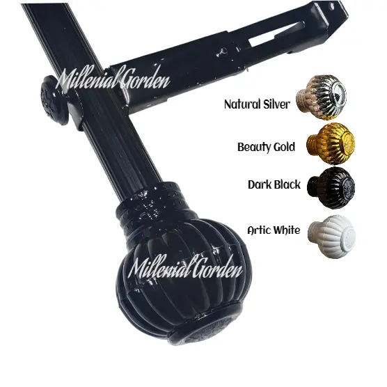 Bracket Kaki Gorden Standar Double Sot Besi Bulat Dan Rell Vitrase Ketebalan 1mm 2