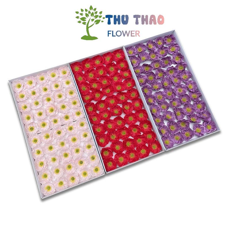  Hoa sáp poppy anh túc  Hộp 50 Bông  dùng để bó hoa quà tặng ý nghĩa 