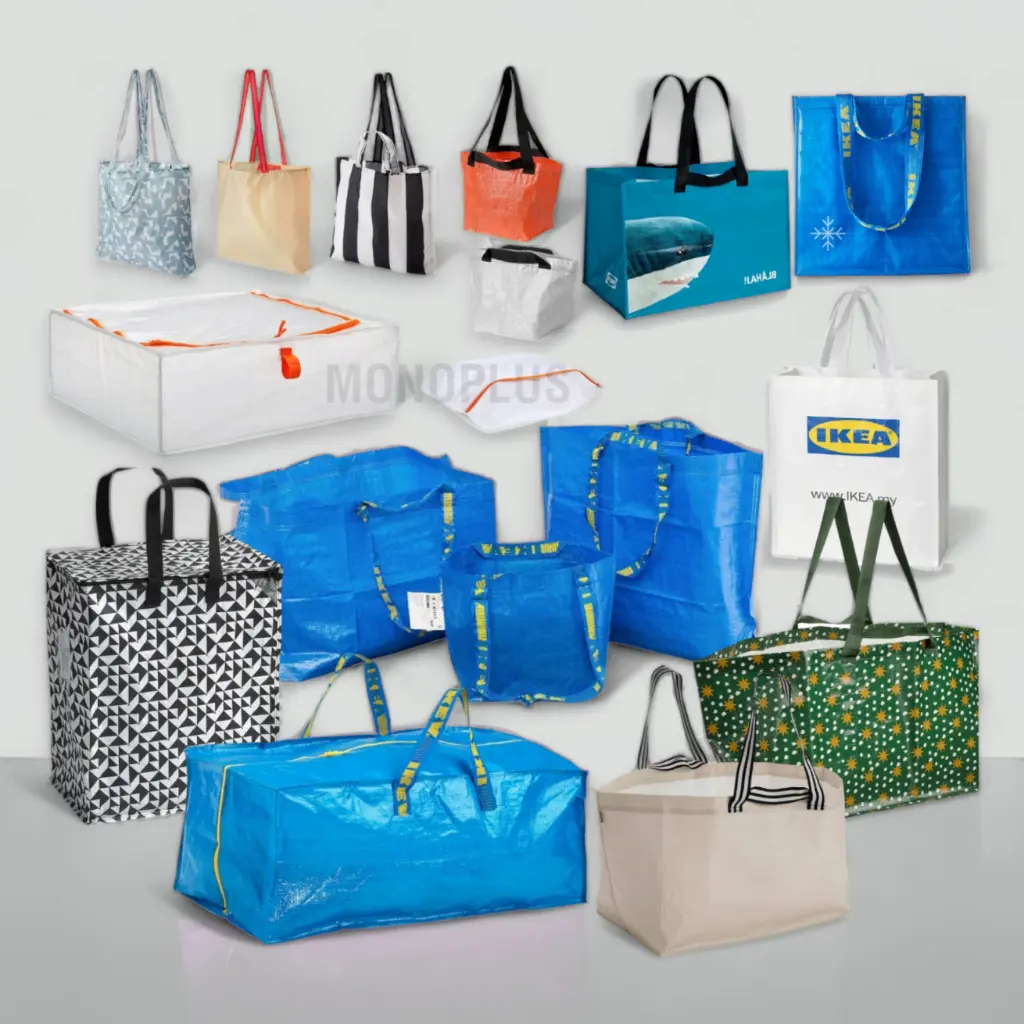 Beg pembawa Frakta, Ikea, Beg kitar semula, Beg simpanan Parkla, Beg perjalanan, Beg selimut besar, dengan zip, Warna biru, Sesuai untuk dobi