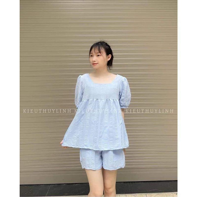 Bộ đồ bầu đùi chất đũi Hàn mềm mại siêu đẹp mặc bầu và sau sinh BB811 quần áo & phụ kiện thai sản 6