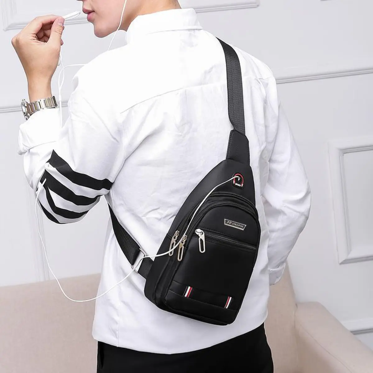 New shoulder bag chest backpack men's business chest bag messenger bag lightweight casual Oxford cloth
