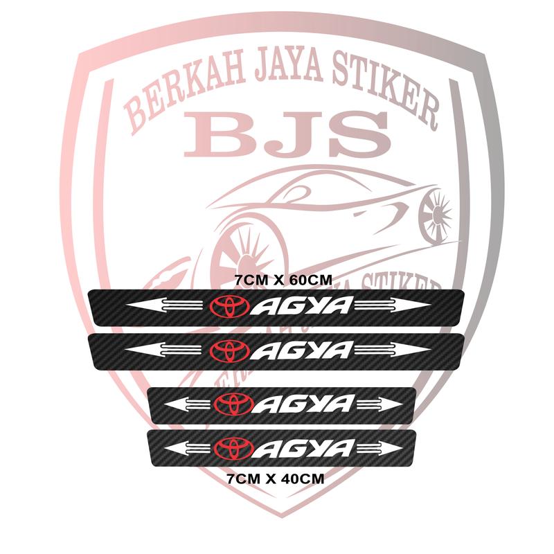 9 Pcs Stiker Pelindung Pintu Mobil Agya 3D Door Sill Plate Guard Toyota Stiker Pelindung Pijakan Lantai Pintu Mobil 5