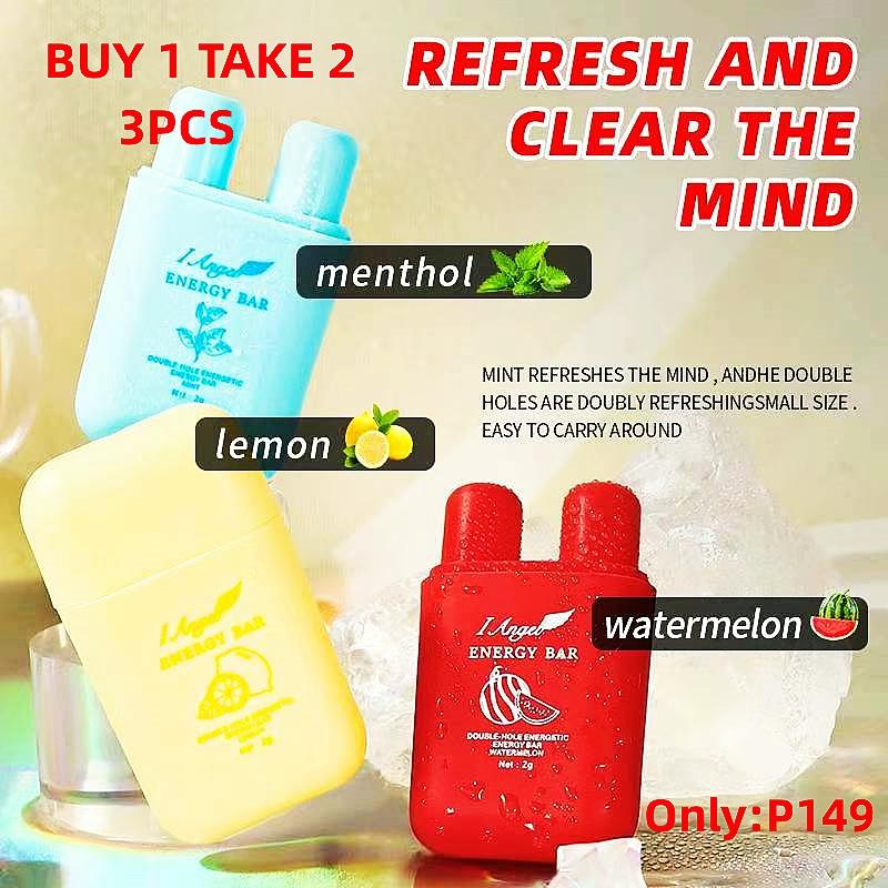 Product Introduction of BUY 1 TAKE 2=3PCS I Angel Nose Cearing Box Double Hole Refreshing Stick Anti-Drowsiness Cooling Oil Nose Inhalation 2