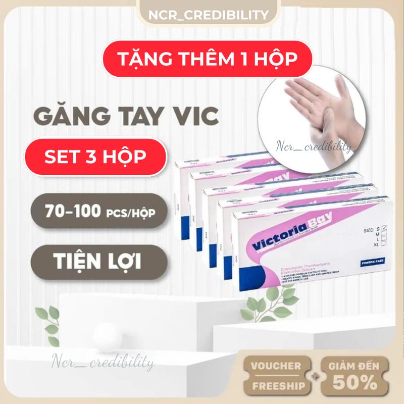 Combo 3 hộp găng tay TẶNG 1HỘP găng Tay nấu ăn Siêu Dai Victoria Bay 75-90 chiếc