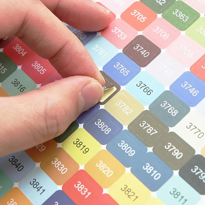 Colorful Number Stickers, 4 Sheets Colorful Number Label, DIY Sticker Accessories for Home Decoration, Diamond Art Painting Labels 0