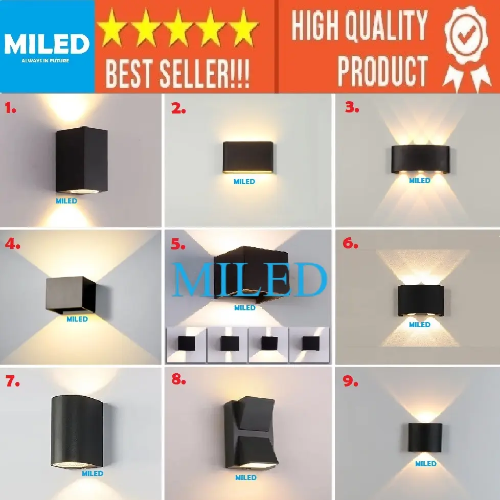 LAMPU DINDING TERAS MINIMALIS DEKORASI OUTDOOR / LAMPU TEMBOK ANTI AIR 2 ARAH LED NORDIC SERIES