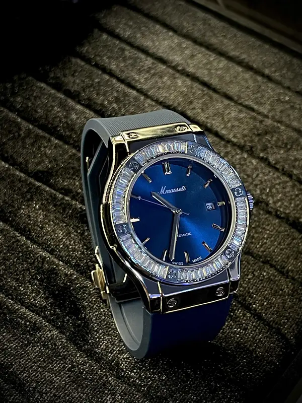 N268-[ MMASSETI X TOÀN PHÚ ] Đồng hồ nam automatic Mmasseti chính hãng , dây silicon khóa bấm thông minh , chống nước tốt 2