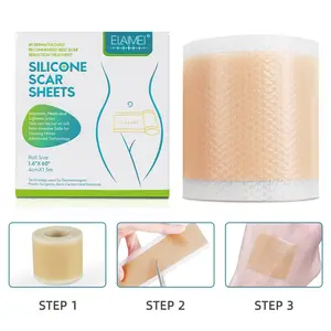 ELAIMEI Silicone Scar Sheets Gel Tube Plester Silikon Penghilang Bekas Luka Keloid 4cm x 1.5m