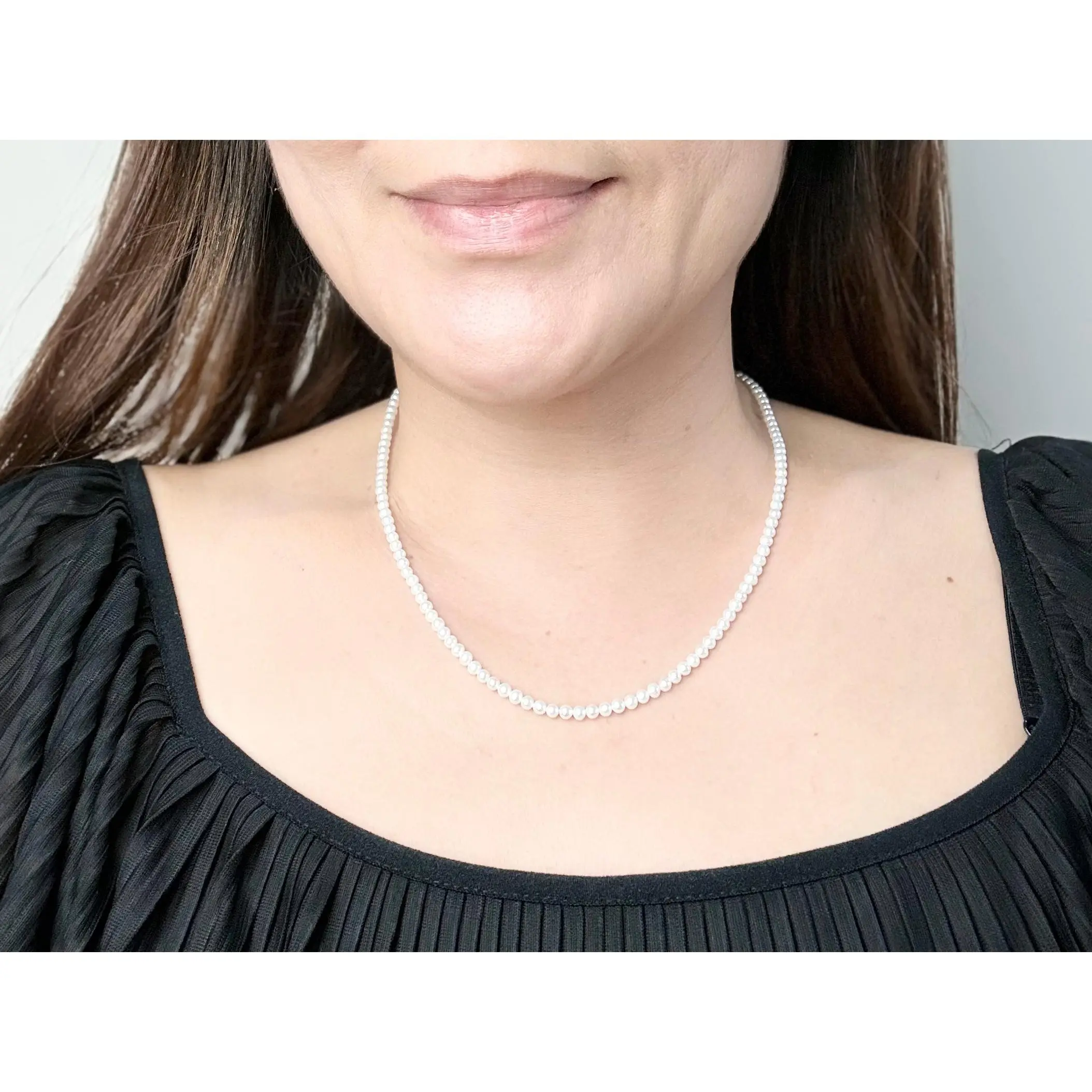 Elegant Freshwater White Pearl Baby Necklace  (3-3.5mm)