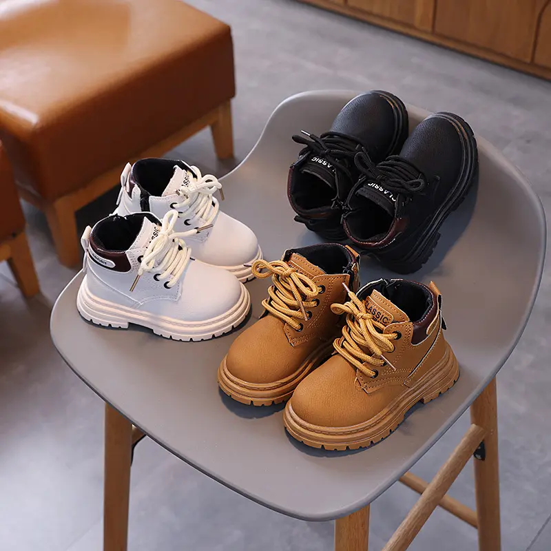 Children's Shoes Autumn Style Kids Martin Boots Little Yellow Boots Desert Boots Fashionable Stylish Boys and Girls Single Boots Hot Sale