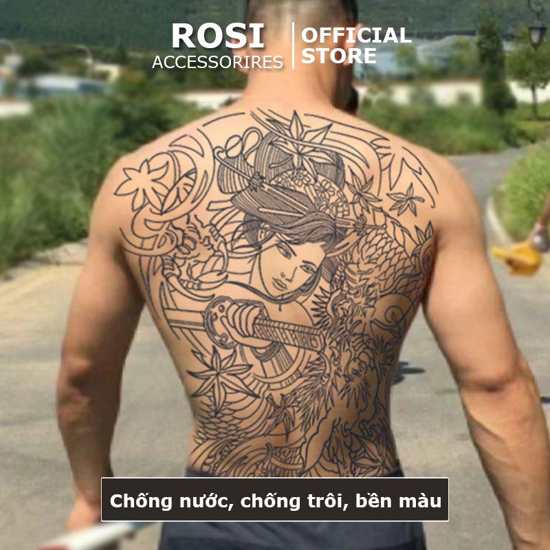 Hình xăm 15 ngày chống nước cổ nhật BD-013 hình xăm lưng bụng cực chất
