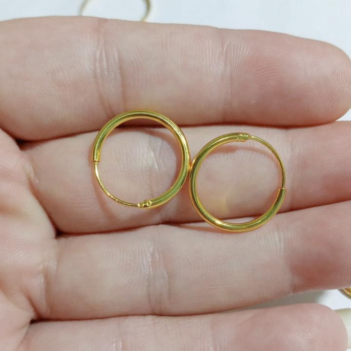 anting gipsy titanium dewasa polos besar gol anti karat terlaris TERLARIS Earrings Kulit Emas 5