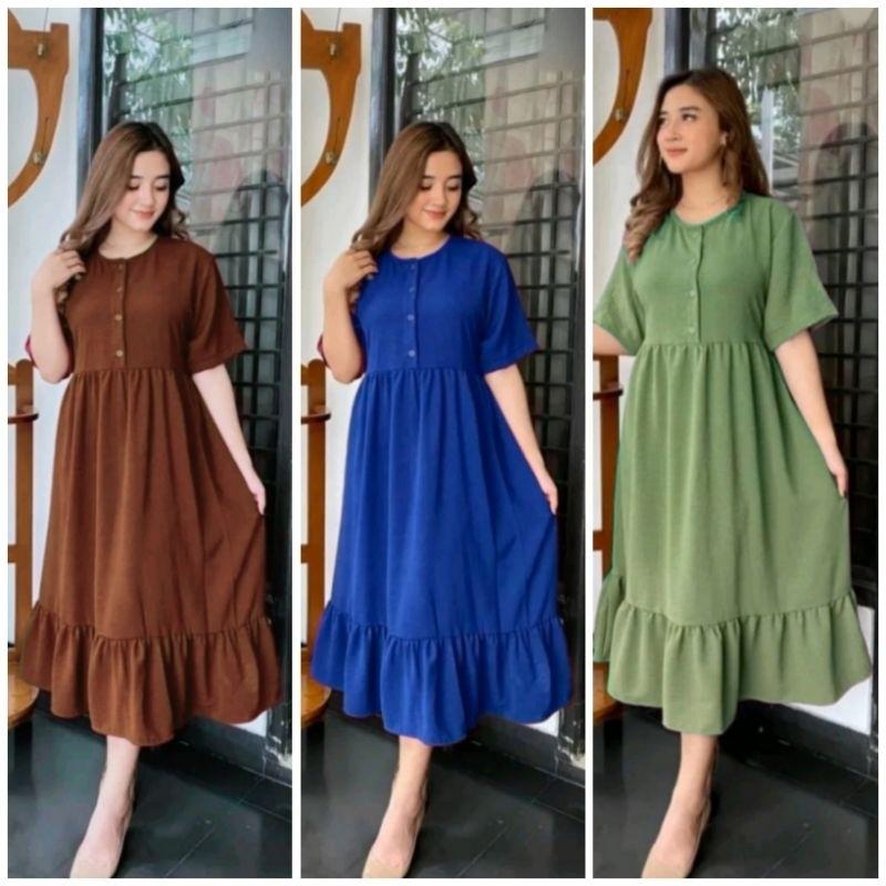 PAKET USAHA 3 PCS DASTER CRINKLE 100 RIBU DAPAT TIGA NADIRA DRESS KRINGKEL PREMIUM Airflow Busui 0
