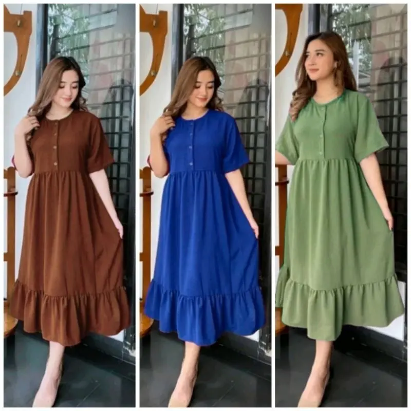 PAKET USAHA 3 PCS DASTER CRINKLE 100 RIBU DAPAT TIGA NADIRA DRESS KRINGKEL PREMIUM Airflow Busui 1