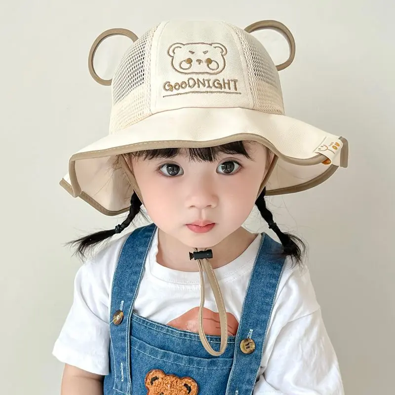 Mũ Chống Nắng Cho Em Bé Mũ Tai Bèo Mỏng Mùa Hè, Dành Cho Bé Trai Và Bé Gái, Lưới Thoáng Khí, Rộng Vành, Thiết Kế Dễ Thương 1