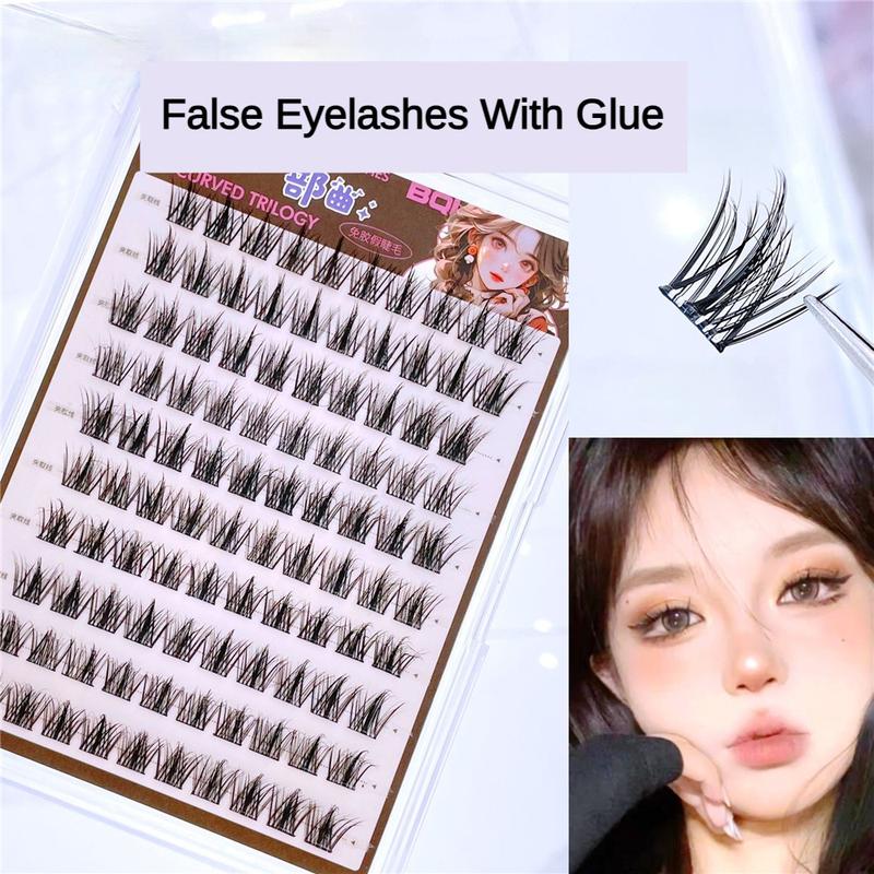 Ultimate Lash Kit 💫 BQI 100-120 Cluster False Eyelashes | Self Adhesive Glue-Free Softer C Curl Baby Bend Trilogy Style Reusable【FREE GIFTS Tweezer 】 5