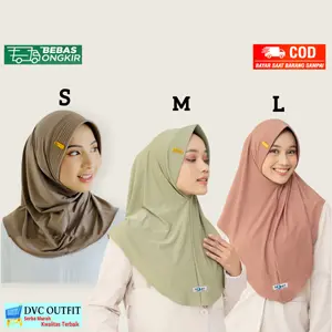 JIlbab Instan DAILY PREMIUM S M L Lebel Besi Jersey Premium Dewasa Hamidah Menutup Dada