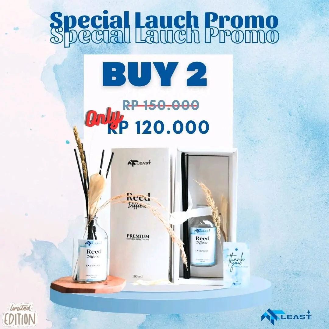 Buy 2 only 120k Reed Diffuser/ Pengharum Ruangan 100ml by At Least