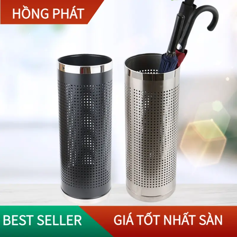 Giá để ô dù inox, thùng đựng ô dù, sọt đựng ô dù siêu nhẹ kiểu dáng sang trọng tiện dụng/Umbrella Rack/VHP-JZG-E7A B+S