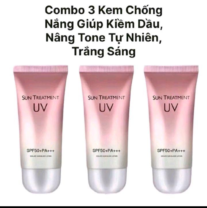  Combo 3 Tuýp - Kem Chống Nắng UV sun treatment nâng tone dưỡng trắng da  SPF50+ 