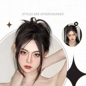 Jepit Rambut Palsu Style Korean Fashion Wanita Elegan High Quality Motif Baru Clips Extension Rambut Halus Lembut Mirip Asli Jepitan Kuat Tahan Lama