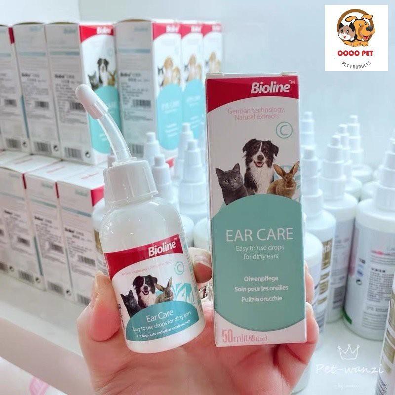 Nước Rửa Tai, Dung Dịch Vệ Sinh Tai BIOLINE 50ML Cho Chó Mèo Thú Cưng ( Hàng không vỏ hộp)