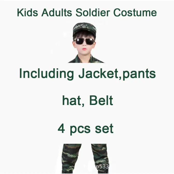 Quân đội trang phục cho trẻ em trẻ em của ngụy trang Quần áo Cosplay Unisex 6