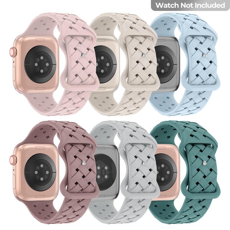 Sports Silicone Watch Band (Band Only), Breathable Soft Replacement Watch Band, Fashion Smart Watch Band Compatible with Apple Watch Series, Sports Watch Band 8