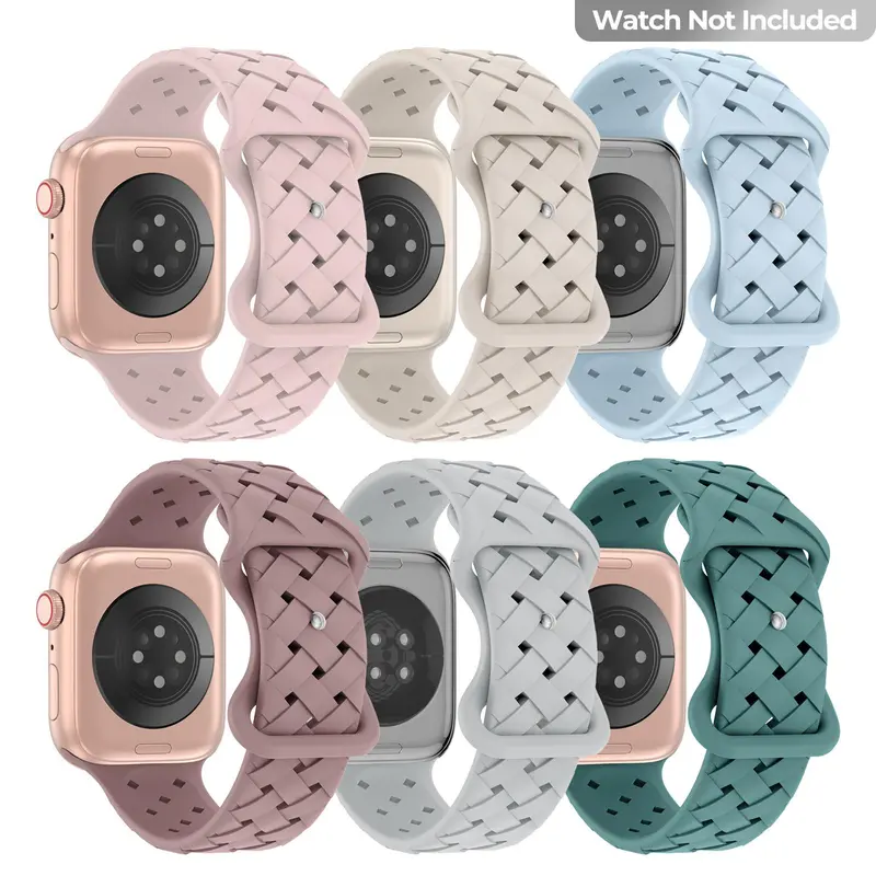 Sports Silicone Watch Band (Band Only), Breathable Soft Replacement Watch Band, Fashion Smart Watch Band Compatible with Apple Watch Series, Sports Watch Band 8