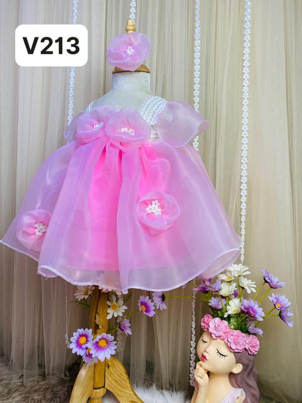 Váy đầm baby bé gái voan hoa siêu bồng bềnh