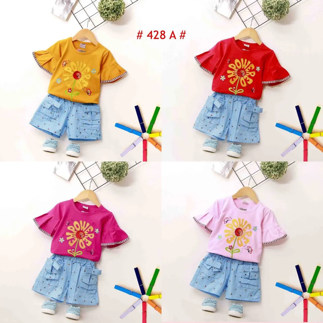 setelan anak perempuan / baju anak perempuan / setelan celana pendek