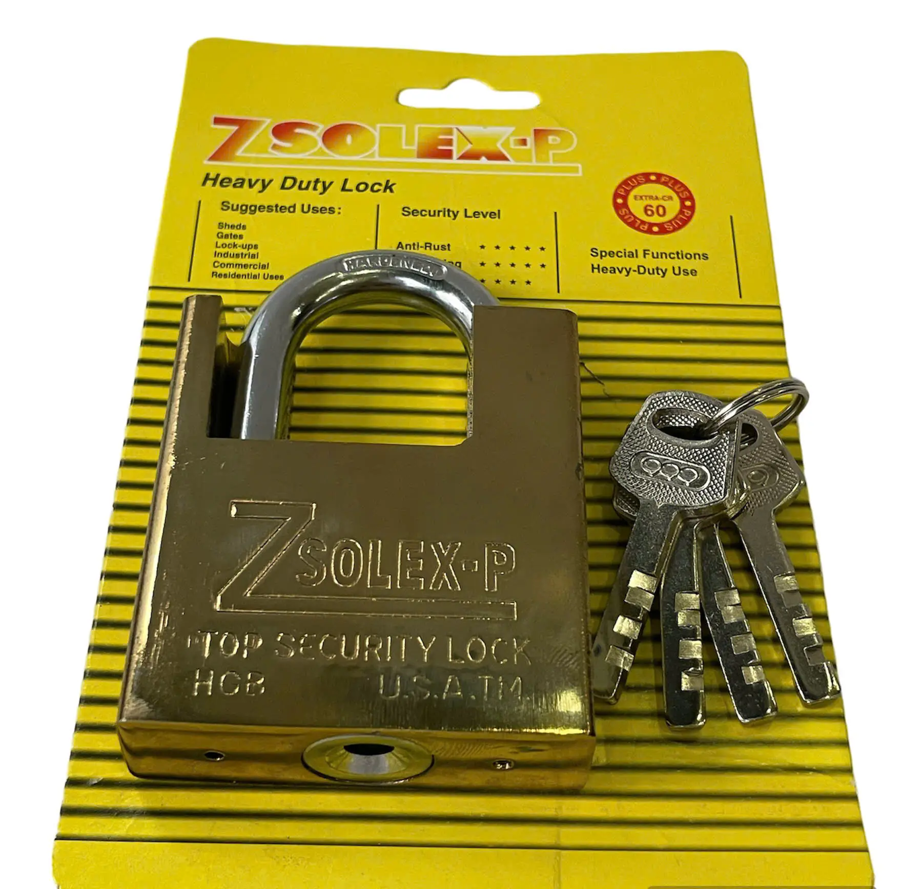 Ổ khoá chống trộm, chống cắt Zsolex Promax cỡ lớn 60mm chuyên dùng khóa nhà, khóa cửa, khóa cổng