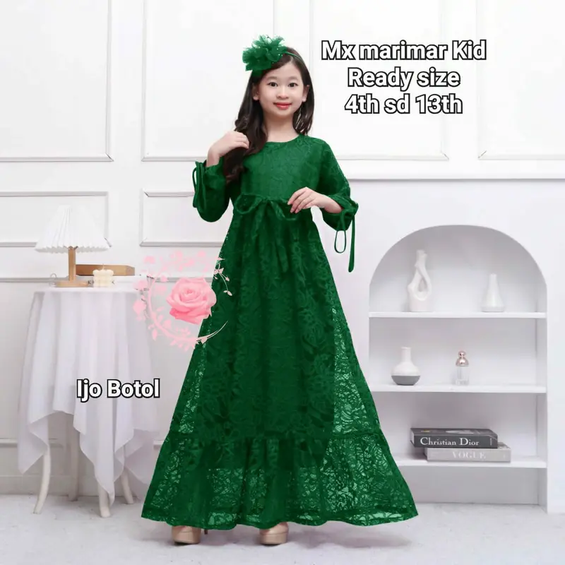 DRESS MAXI ANAK BRUKAT / DRESS GAUN ANAK ELEGAN / DRESS MAXI ANAK PEREMPUAN  / DRESS ANAK MODEL KEKINIAN/ DRESS MAXI ANAK USIA 4-13 TAHUN / Fashion 1