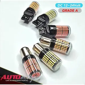 [1 PCS] Zyvolt RTX6 Lampu LED Dajjal Sein Mudur Rem Mobil Chip 3014 144 Mata T20 1156 1157 Super Bright Car