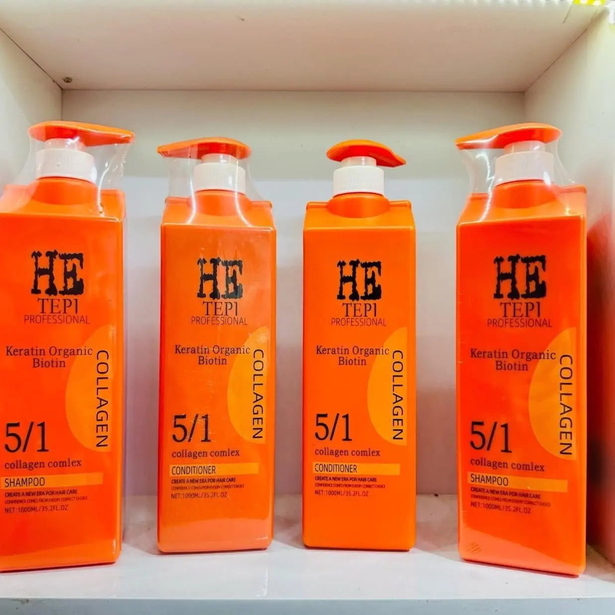 Gội Xả HE teppi 5/1 collagen 1000ml x2 chai