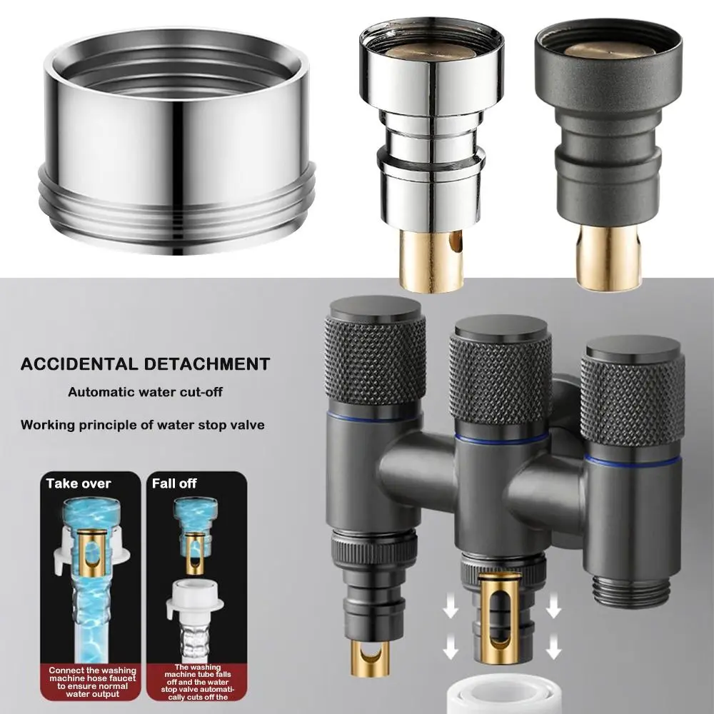 Durable DIY Faucet Spout Water Stop Filling Valves Replace Leak Proof Multifunctional 4-point Switch Accessor Washing Machine