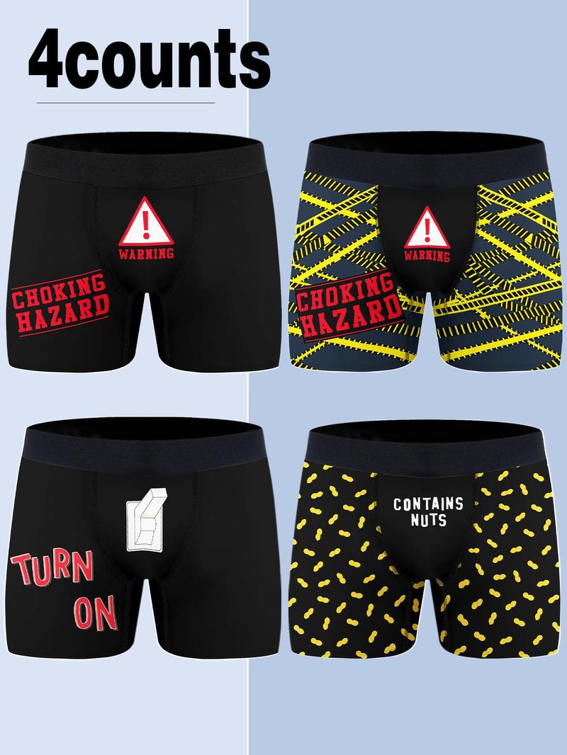 Product Introduction of Men's All Over Print Boxer Brief, Casual Comfy Breathable Underwear for Daily Wear, Men's Underwear for All Seasons 3