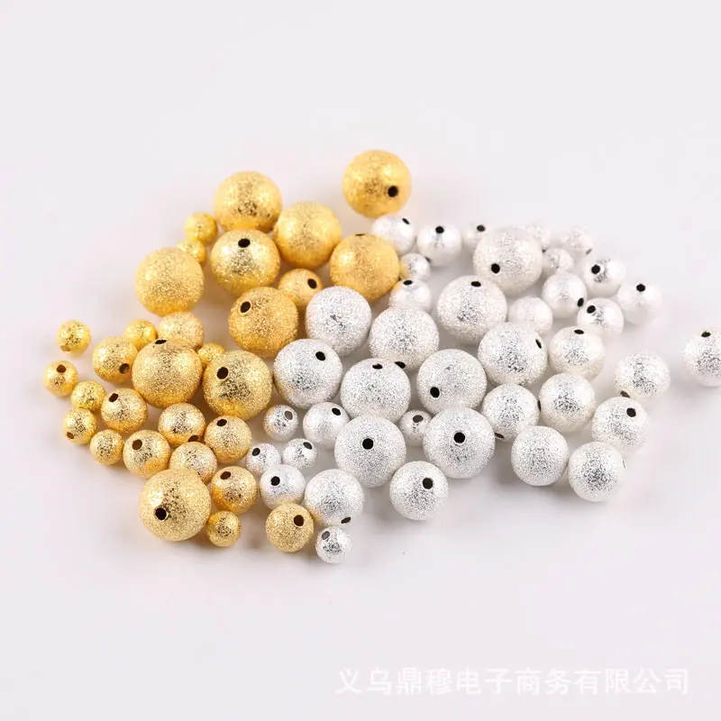 Vật Liệu Phụ Kiện Trang Sức, Tự Làm, Hạt Rời, Hạt Đồng Lì Hạt Đệm, 6mm, Vàng Và Bạc, Hạt Tròn