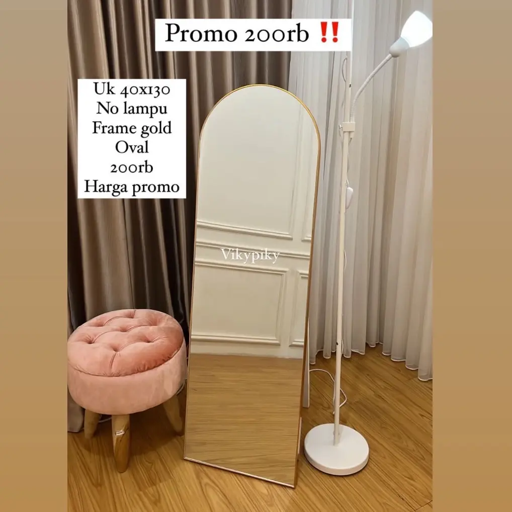 TERMURAH Vanity mirror OVAL by Vikypiky ukuran 40x130cm