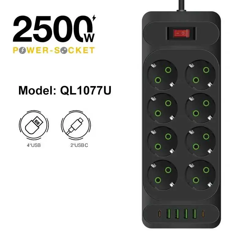 QIAOLIAN Stop Kontak USB Type C EU Plug 10A 110-250V 2500W - QL-1077U / QL-1078U Peralatan Saklar 6