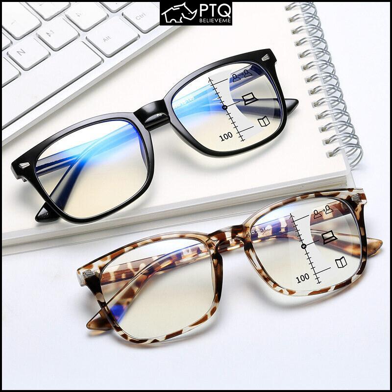 Kính Đọc Sách Đa Tiêu Cấu 3 Trong 1 Dễ Nhìn Xa Và Gần Dành Cho Nữ Gọng Vuông Thời Trang Mới Mắt Kính Có Thể Hoán Đổi PTQ