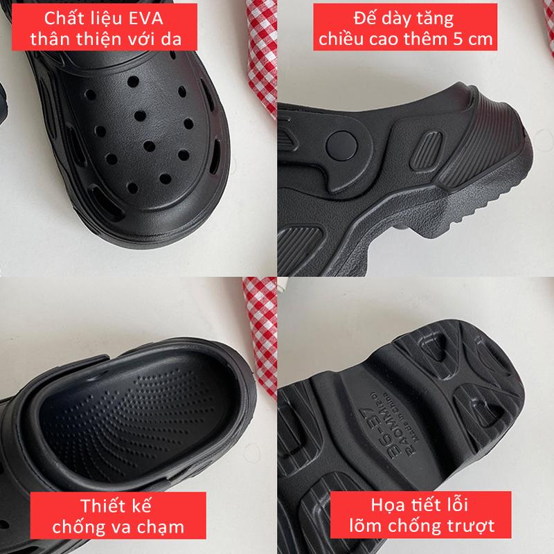 Product Introduction of Dép Nam/Nữ Basic  gắn charm Đế Cao 5cm - Chất liệu EVA mềm, nhẹ, êm, chống trơn - Xưởng dép Ngọc Trang - DéP, Đế Bằng DéP Shoes thoáng khí 2